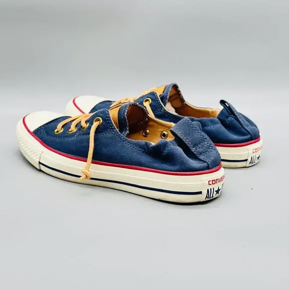 Converse Shoes Womens 7 Blue Canvas All Star Shoreline Slip On Sneakers Casual - Picture 5 of 10